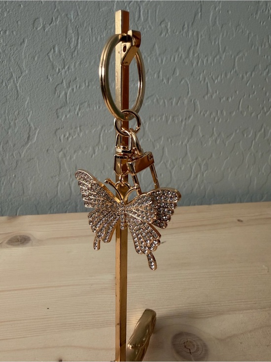 Accessories - Gold Butterfly Crystal Keychain Charm